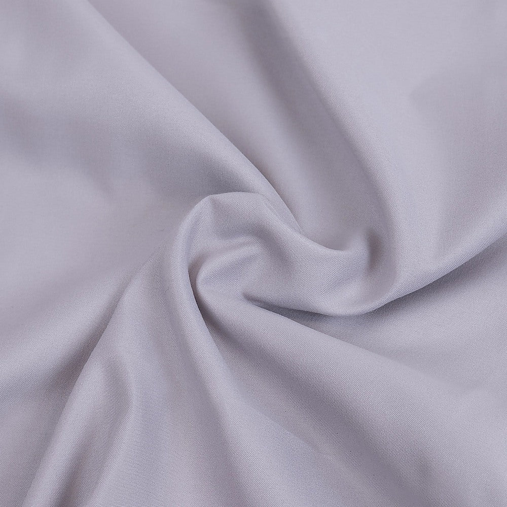 Grey microfiber fabric with soft drape and visible stitched seam