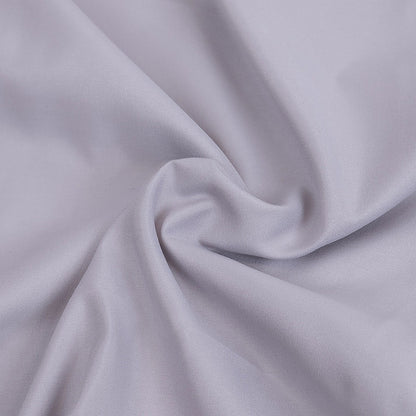 Grey microfiber fabric with soft drape and visible stitched seam