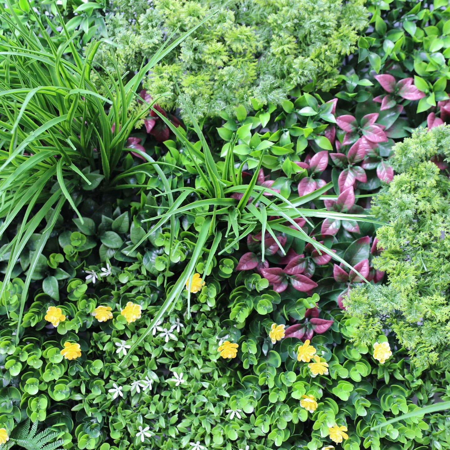 Luxury Country Fern Recycled Vertical Garden / Green Wall UV Resistant Sample
