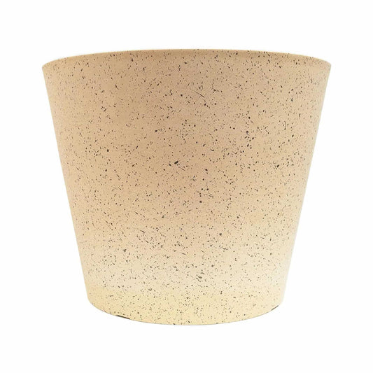 Cream-speckled imitation stone plant pot, round 40 cm planter bowl