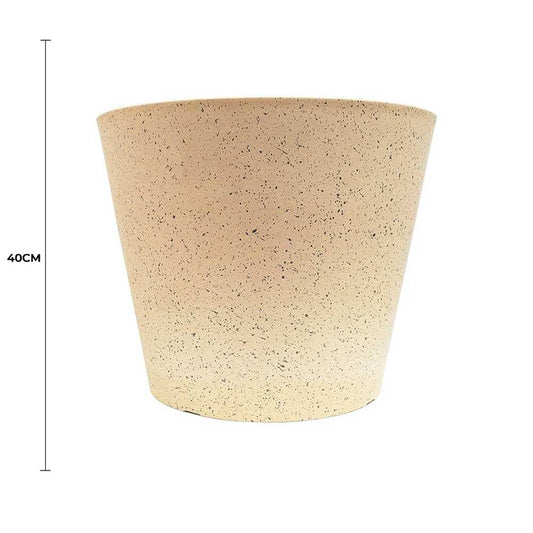 Cream speckled imitation stone planter pot, 40 cm height