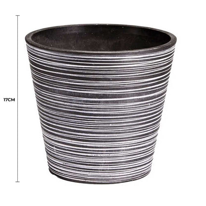 Black and White Engraved Pot 17cm