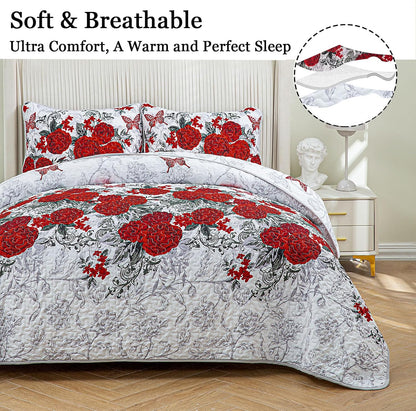 Youthful Quilted coverlet and pillowcovers set: Fresh and Modern - Queen size