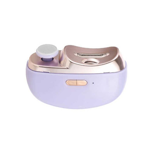 Purple electric nail clipper and grinder with safety cutting head and switch button