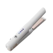 White wireless hair straightener, slim flat iron with heated plate and side vents