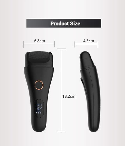 White Professional Electric Foot Callus Remover - Rechargeable Pedicure Tool with 3 Adjustable Speeds, Smart LED Display, and 3 Replaceable Grinding Heads for Smooth Feet