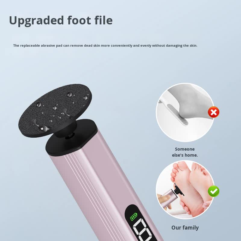Purple Professional 2-in-1 Electric Foot Callus Remover and Manicure Kit - 9 Speeds Rechargeable Electronic Foot File with LCD Display - Professional Pedicure Tool for Dead Skin and Nail Care