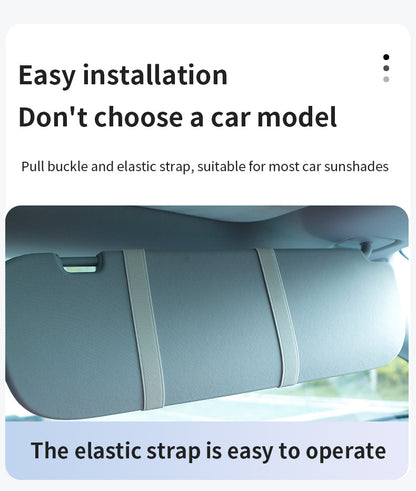 White Single button Car Sun Visor Makeup Mirror with LED Light - Tri-Color, Touch Control