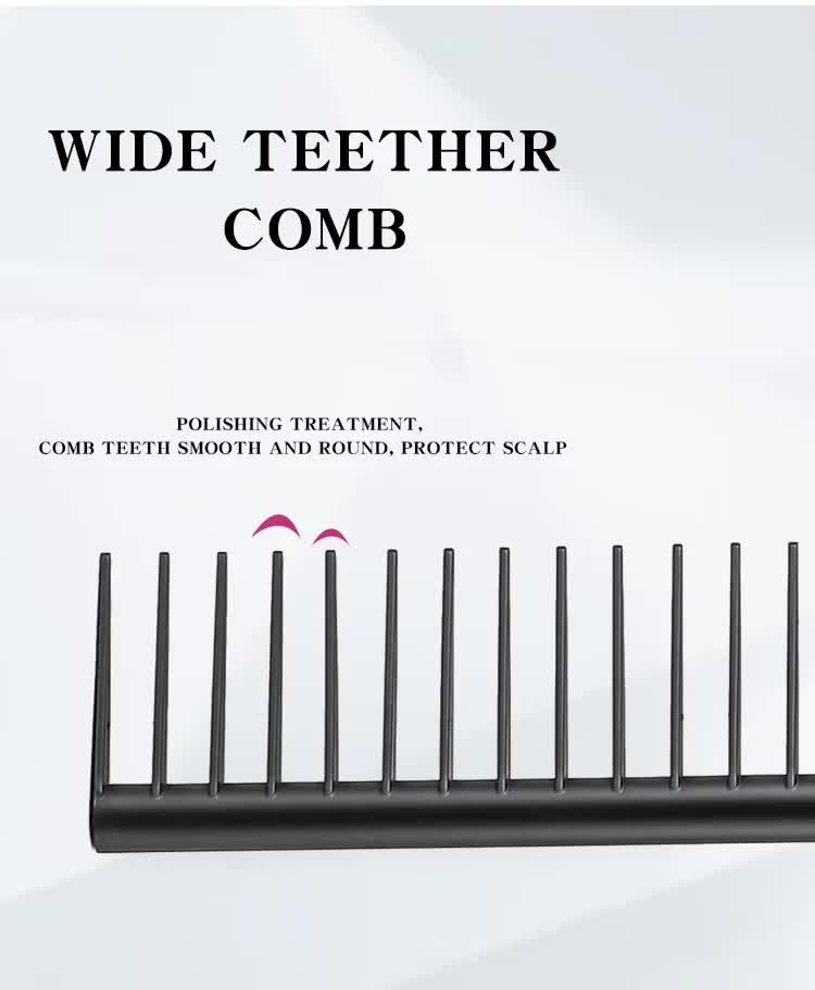 Rose Red Air Cushion Massage Paddle Brush & Wide Tooth Comb Set - Gentle Detangling for All Hair Types