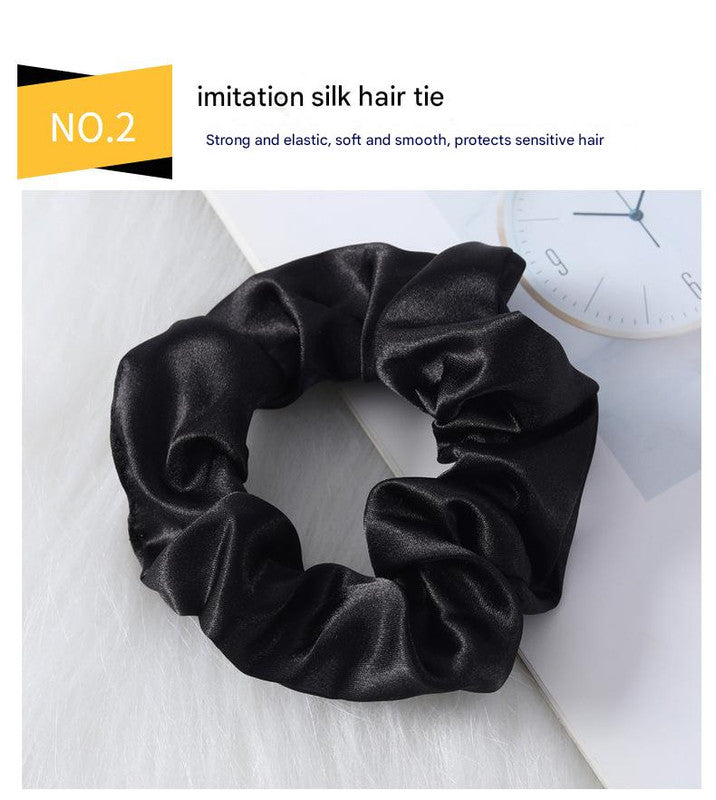 Luxury Satin Sleep Mask Gift Set,4-Piece with Pillowcase and Hair Accessories(Violet)