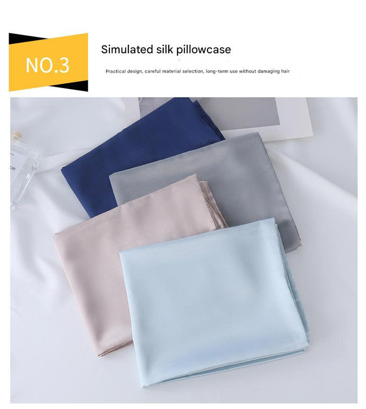 Luxury Satin Sleep Mask Gift Set,4-Piece with Pillowcase and Hair Accessories(Violet)
