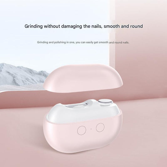 Pink and white electric nail file base with LED light head