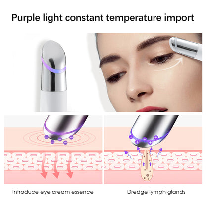 Rechargeable Eye Care Pen with Sterilizing Base - 3-Color Phototherapy Heat & Vibration