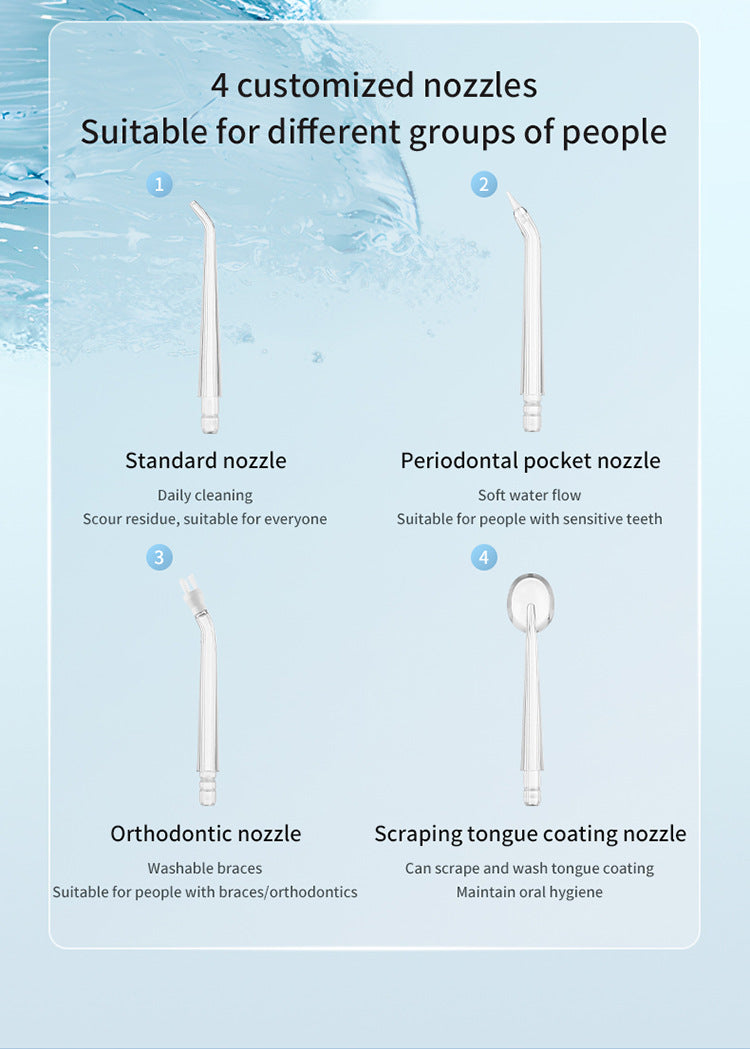 Black Portable Ultrasonic Oral Irrigator with 3 Cleaning Modes Smart Teeth Cleaning Machine