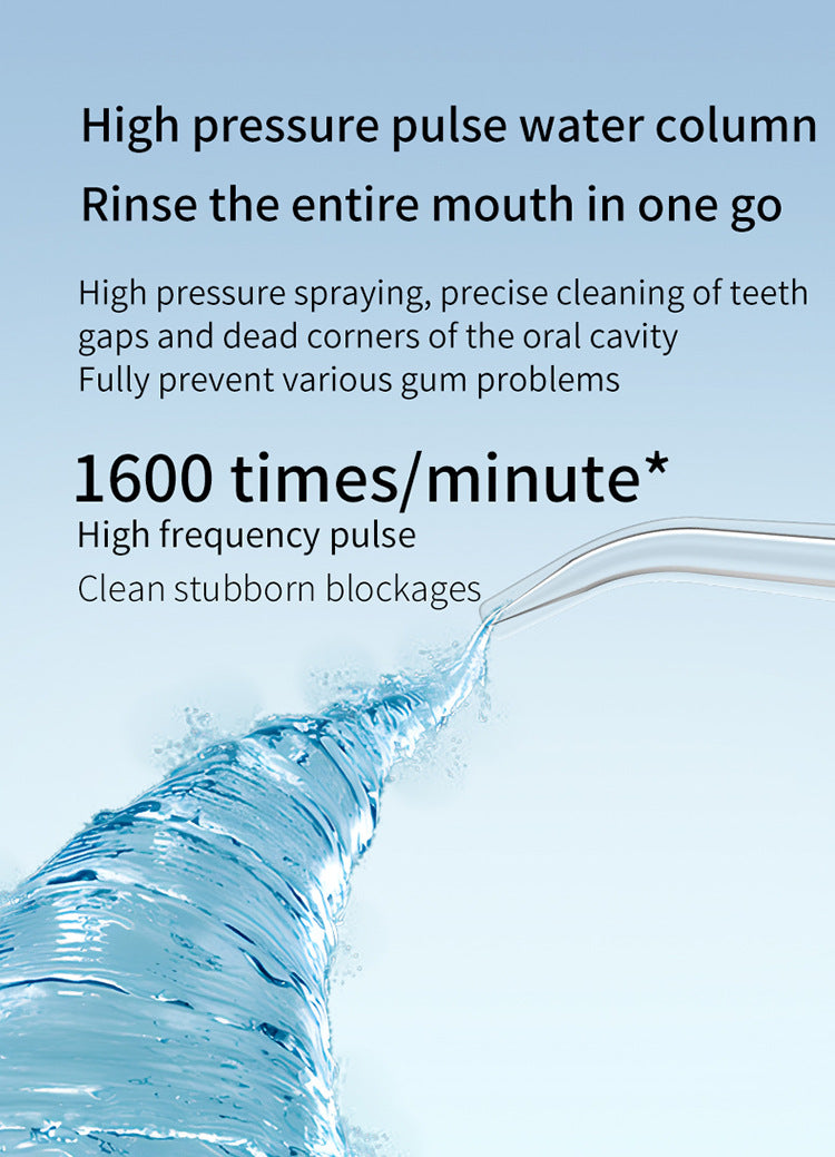 Black Portable Ultrasonic Oral Irrigator with 3 Cleaning Modes Smart Teeth Cleaning Machine