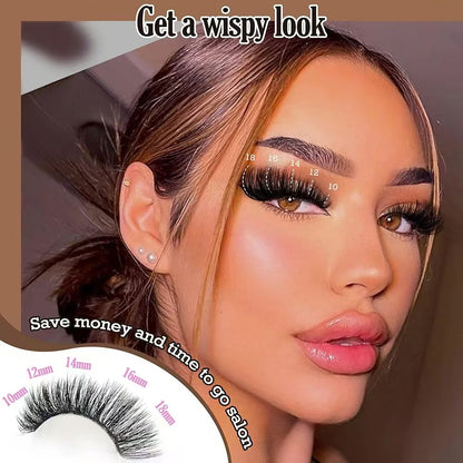 3 Pcs Black Stunning 100D DIY Lash Clusters - D Curl Faux Mink, Fluffy Volume, Mixed Lengths (10-18mm) Extension Look