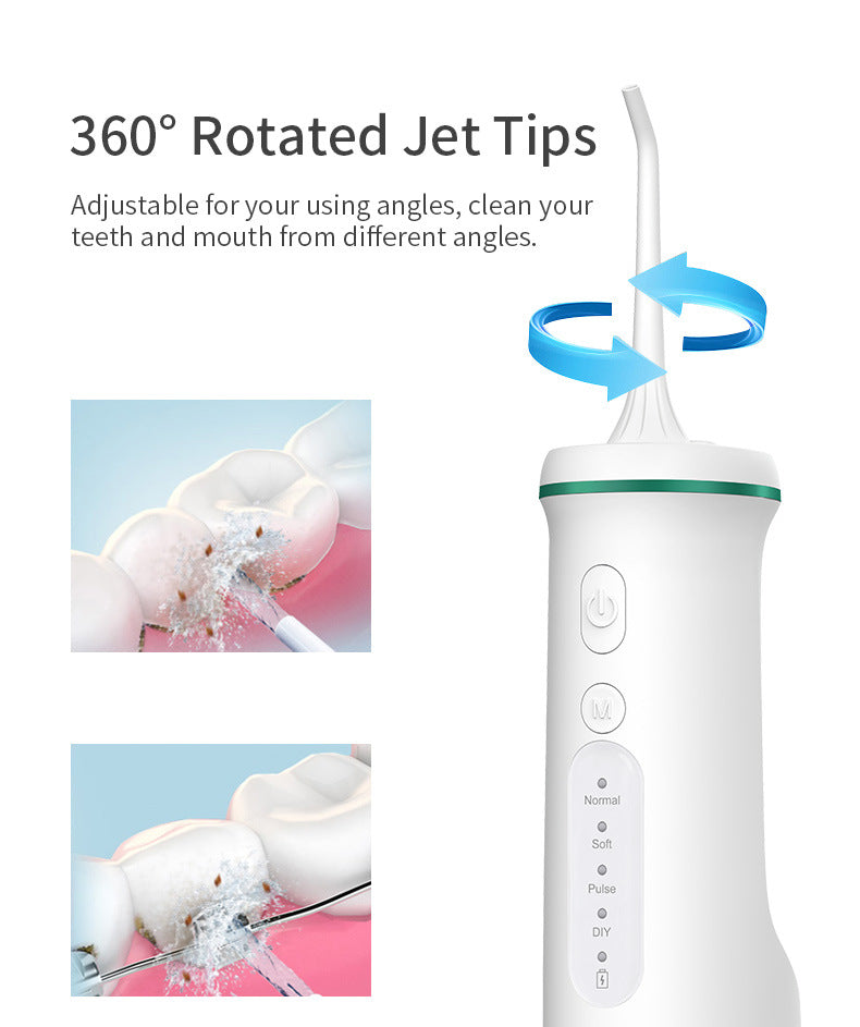 Black Home Electric Oral Irrigator - Portable Water Flosser for Teeth Cleaning
