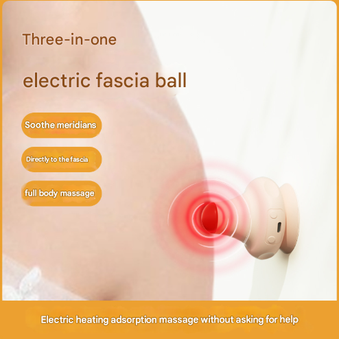 Green [Stone + Hot Compress] Silicone Fascial Massage Ball with Suction - Muscle Relaxation for Yoga and Therapy