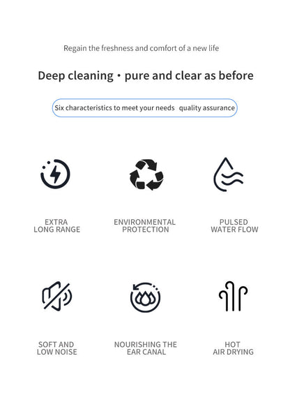 Automatic Electric Ear Wax Removal & Irrigation System - 5 Modes, USB-C, Hot Air Drying(white)