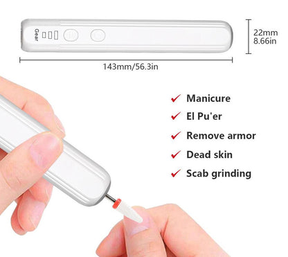 Portable Electric Nail Drill Pen Kit - USB-C Rechargeable, 3-Speed, High Torque, Low Heat(Pink)