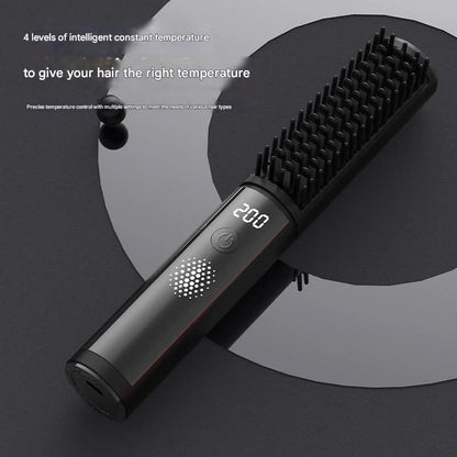 Cordless Hair Straightener Comb - 4 Temperature Settings, USB-C, PTC Heating(purple)