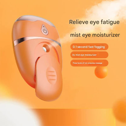 Portable Nano Mist Eye Massager & Humidifier - USB-C, Hot Compress, Wrinkle Reduction & Deep Hydration(Dark green)