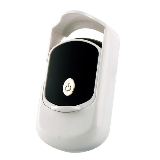 White heated eyelash curler with LED power button