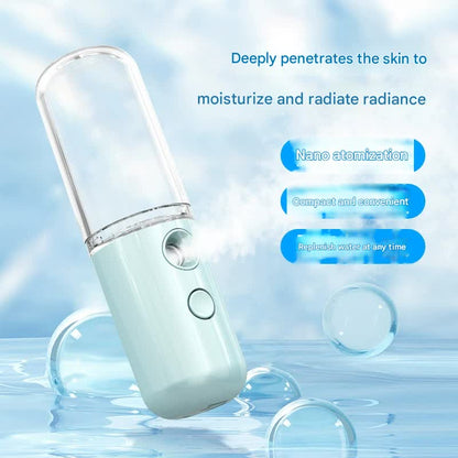 Two Portable Nano Facial Sprayer - 50ml USB Rechargeable Moisturizing Disinfectant Sprayer(Light pink)