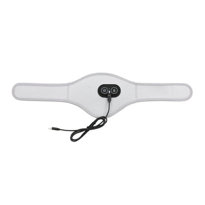 Light Grey Heated Vibrating Neck Wrap - USB Powered Massager for Soothing Pain Relief with 3 Heat & 3 Vibration Modes