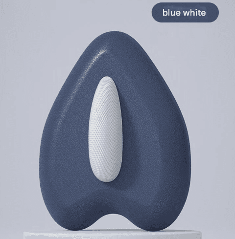 Blue textured pelvic floor strengthener with white oval pressure insert