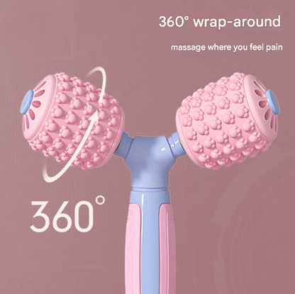 Y-Shaped Dual Roller Massager for Deep Tissue Muscle Relief - Handheld Fascia Tool for Legs & Body