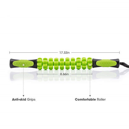 Yellow Deep Tissue Massage Roller Stick for Muscle Soreness & Recovery - Portable Fascia Release Tool