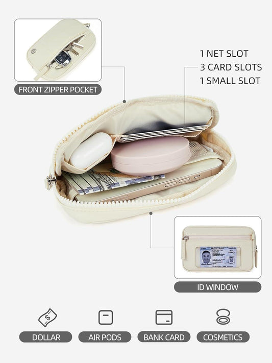 Light phone wallet interior with card slots, small pocket, and ID window