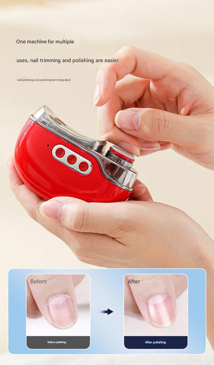 4-in-1 Electric Nail Care Device - Clipper, Grinder, Polisher & UV Sterilizer with Multiple Modes(white)
