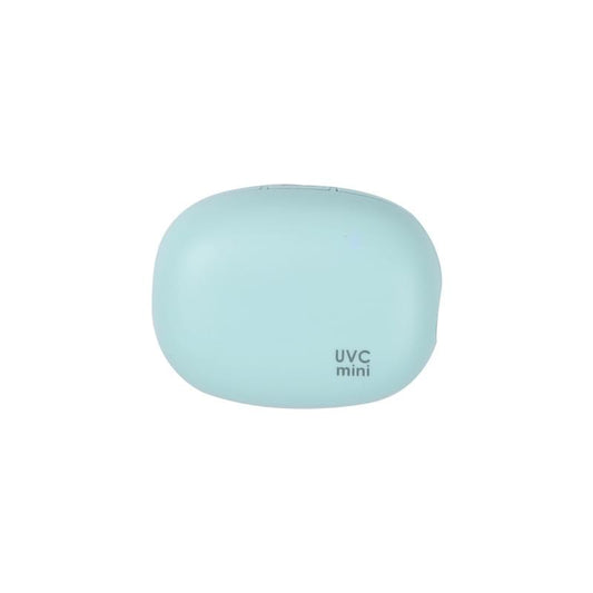Portable UVC toothbrush sterilizer case in light green, rounded top shell