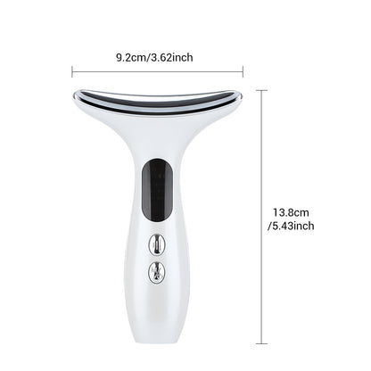 Multi-Function Neck & Face Beauty Device - 4-in-1 LED Light Therapy, EMS Lifting & Anti-Wrinkle Massager(black)