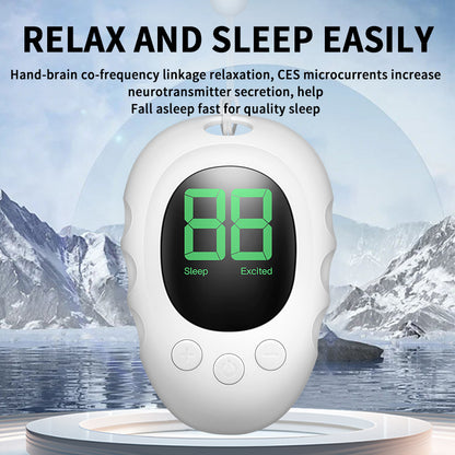 Handheld Microcurrent Sleep Aid Device - USB Rechargeable Pulse Massager for Relaxation & Deep Sleep(White)