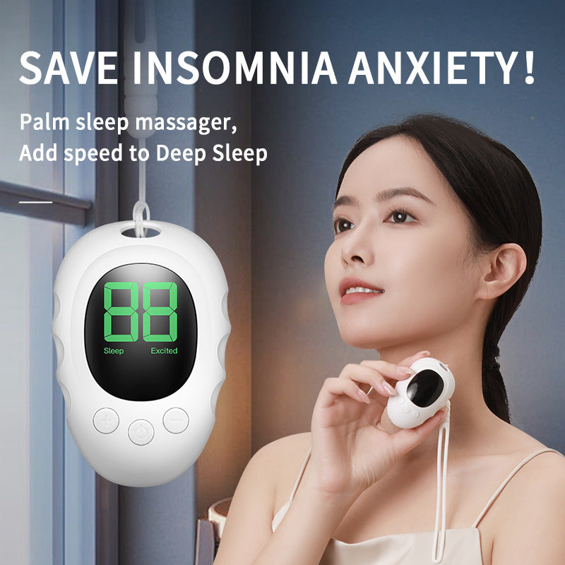 Handheld Microcurrent Sleep Aid Device - USB Rechargeable Pulse Massager for Relaxation & Deep Sleep(White)