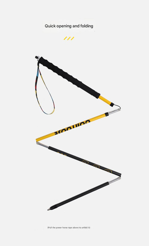 Ultralight Carbon Fiber Foldable Trail Running & Hiking Pole(yellow  Recommended height range 165-175cm)