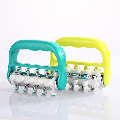 Blue Ergonomic Body Roller Massager - Handheld Deep Tissue Tool for Muscle Relief and Fascia Release