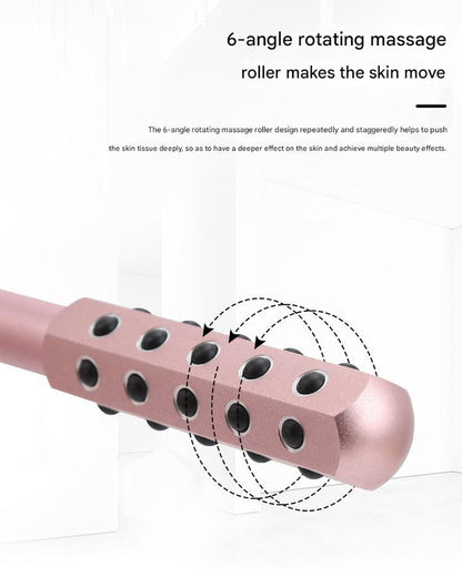 Light Pink Germanium Stone Facial Roller - Uplifting & Sculpting Beauty Massager for Face and Body