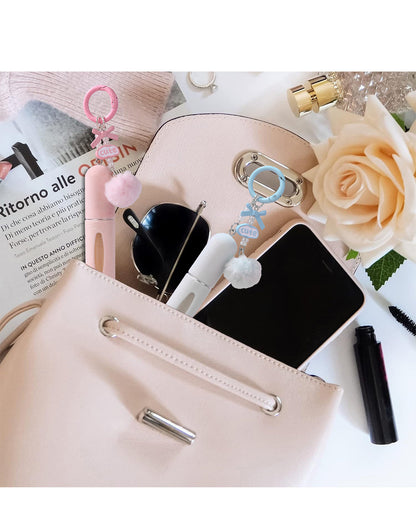 3 Pack Plush Perfume Atomiser Keychain - 5ml Portable Refillable Spray Bottle with Pom Pom Bag Charm Random color