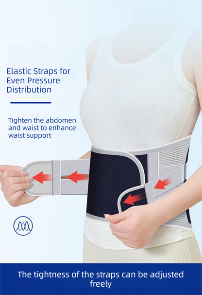 Size XL Grey Wide Breathable Lumbar Support Belt  – Adjustable Back Brace for Pain Relief & Posture Correction