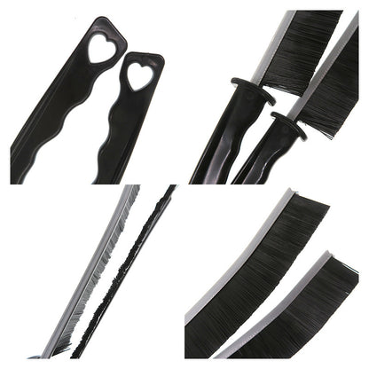 5-Pack Black Hard Bristle Crevice Brush (225 * 16mm) – Multifunctional Gap Cleaner, for Bathroom Household Kitchen Tiles Window Crevice Cleaning