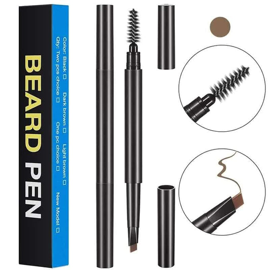 4-pack beard filler pens and brush tips with dark slim barrels and cap lids.