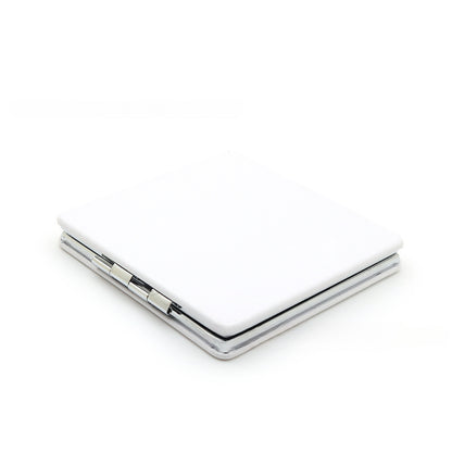 4-Pack White Jumbo Square Folding Compact Mirror(8X8CM) - Men's Shaving & Women's Makeup Mirror, PU Leather Cover & High-Definition Glass Lens