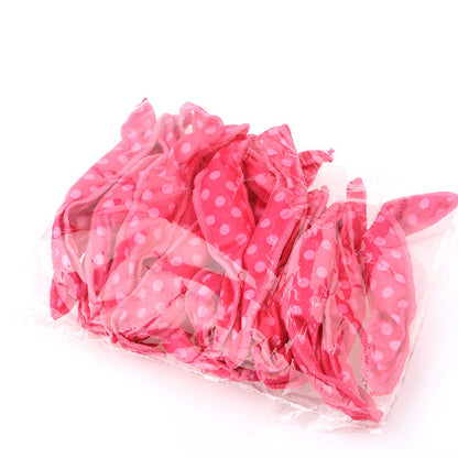 20-Pack Pink Polka Dot Bow Sponge Hair Rollers Set -  Soft Sleep Pillow Lazy No-Heat Curler for Heatless Loose Curls Hair Style
