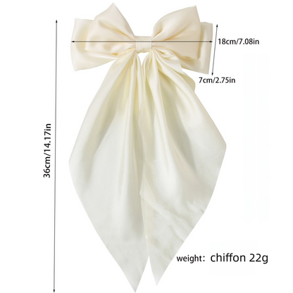 8-Color Set Luxury Satin Bow Hair Clips for Women - French Barrette Style, Sweet and Elegant Summer Hair Accessories
