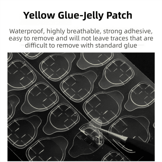 Ultra-thin jelly adhesive sheets for press-on nail prep, with protective backing