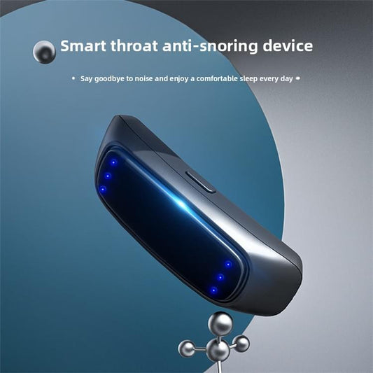 Smart anti-snoring throat device, dark gray with blue indicator lights